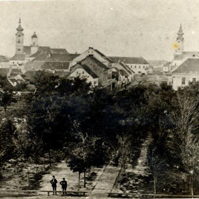 Park Ispred Zupanije Pogled Na Glavnu Ulicu 1872. Ias F 43 Inv. 751